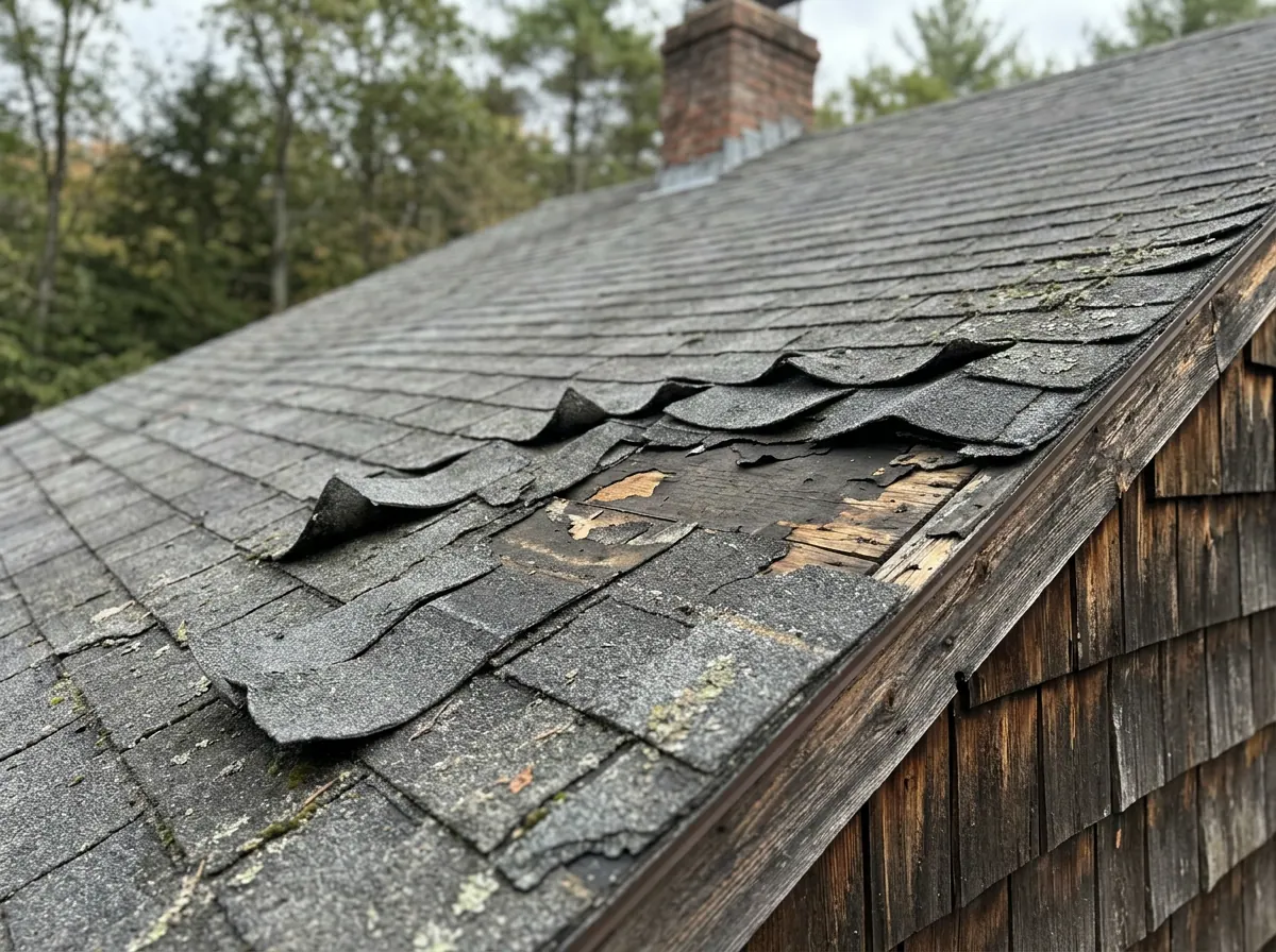 Representative photo of worn and missing roof shingles