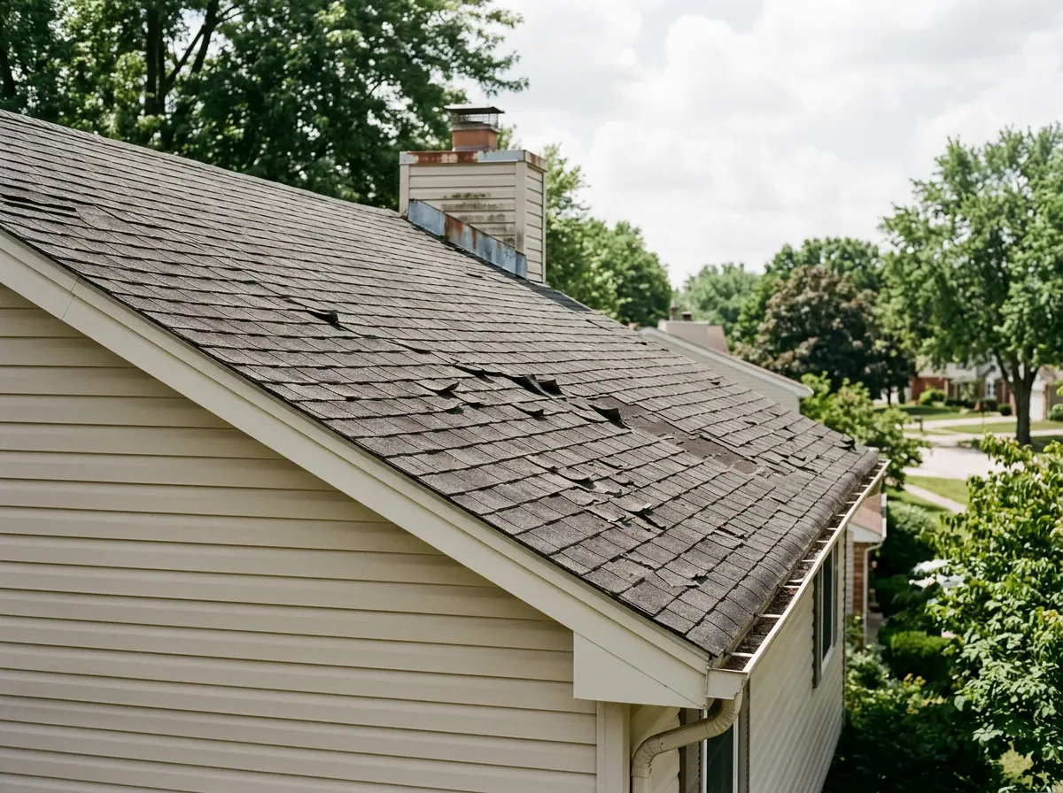 Representative photo of worn and missing roof shingles