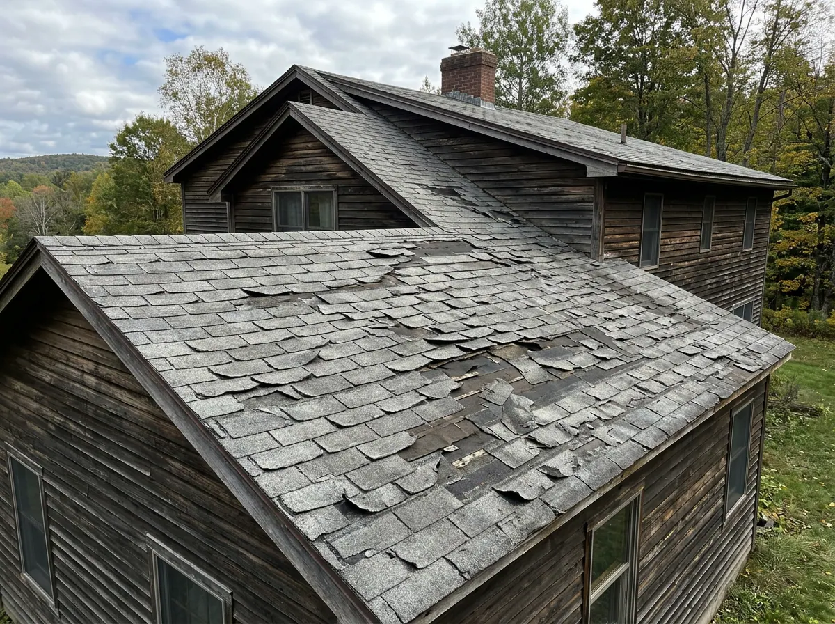 Representative photo of worn and missing roof shingles