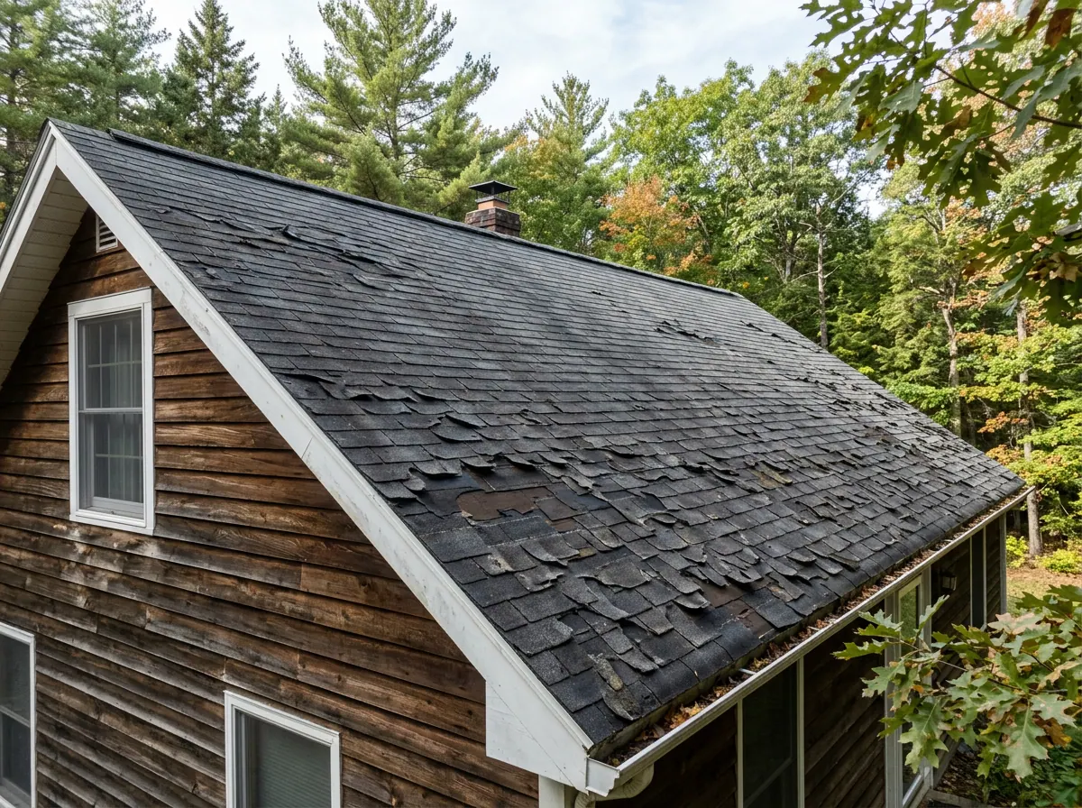 Representative photo of worn and missing roof shingles